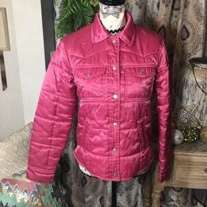 Tommy Hilfiger light weight polyester puffer jean jacket style